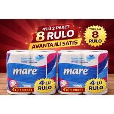 Bezos Mare Tuvalet Kağıdı 4'lü Rulo 2 Paket Ekstra Yumuşak Çift Katlı Dayanıklı Tuvalet Kağıdı