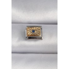 Ronanna 316L Çelik Gümüş Renk Altın Göz Işlemeli Charm