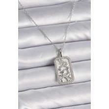 Youday Accessories 316L Çelik Gümüş Renk Zincir Oğlak Burcu Zirkon Taşlı Kadın Kolye