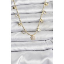 Youday Accessories Pirinç Gold Renk Yıldız Model Kadın Kolye
