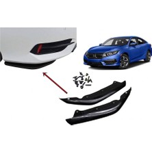 Bezos Honda Civic Fc5 2016-2021 Uyumlu Ön Tampon Aero Flap Piano Black 2 Parça