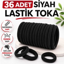 Bezos 36 Adet Siyah Lastik Toka Kalın Saç Lastiği Dayanıklı Esnek Saç Toplama Tokası Kadın ve Kız Çocuk Saç Aksesuarı Çoklu Paket