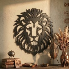 Ronanna Aslan Başı Duvar Tablosu Mdf Lazer Kesim Modern Aslan Figürlü Duvar Süsü Güçlü Dekor