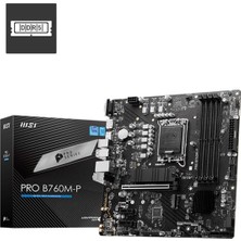Bezos Msı Pro B760M-P Ddr5 6800MHZ 1xvga 1xhdmı 1xdp 2xm.2 USB 3.2 Matx 1700P (12. / 13. ve 14. Nesil Işlemci Uyumlu)
