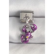 Ronanna 316L Çelik Gümüş Renk Sallantı Mor Yengeç Model Yıldız Detay Charm