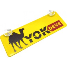 isiltikidsmoda Yok Deve Yazılı Sarı Dekor Plaka Vantuzlu Cam Süsü 22X7.5CM