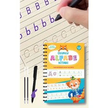 Dikkat Atölyesi Yayınları Alfabe Yazı Kitabı Sihirli Uçan Kalemli Oluklu (Kabartmalı) | Yazmayı Kolayca Öğreten Kitap
