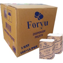 Foryu Masaüstü Dispenser Peçete - 2 Kat - 200 Adetlik 18 Paket / Koli