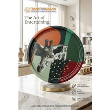 İlkyaz Fashion Rebel Sanatsal Tasarım Sunum Tepsisi - 35 cm Elegant Zürafa Frida Keller Serisi 722988 Ilkyzhb-Rs3