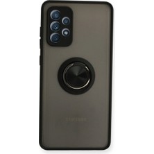Mixora Galaxy A72 Kılıf Montreal Yüzüklü Kapak - Siyah