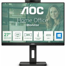 AyrStore 27 Aoc Q27P3QW IPS 4ms 75HZ 2xhdmı 1xdp Qhd 2560X1440 Usb3.2 Hoparlör Webcam Çerçevesiz Pıvot Vesa Siyah
