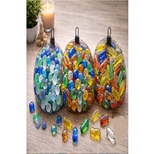 Artlantis Yuvarlak Oval Mat Buzul ve Renkli Dekoratif Cam Taşlar 50 Li 3 Adet Akvaryum Vazo Taşları Dekoratif Taş