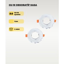 AC Aydınlatma GU10 Uyumlu Şeffaf Cam Spot Kasa (2’li Set) – Dekoratif Gömme Tavan Uyumlu