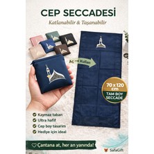 Safa Gift Kaliteli Taşınabilir Ergonomik Cep Boy Seccade, Fermuarlı Portatif Cep Seccadesi,seyahat Boy Seccade