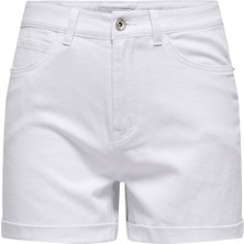 Only Onlvega Hw Mom Dnm Shorts Noos Kadın Beyaz Denim Şort - 15230571