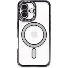 Mixora 16 Plus Kılıf Joke Simli Magneticsafe Kılıf - Siyah