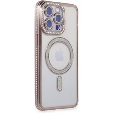 Mixora 14 Pro Max Kılıf Joke Simli Magneticsafe Kılıf - Pembe