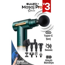 PremiumPort Şarjlı Masaj Cihazı, 4 Başlıklı, 6 Kademe, Sessiz ve Hafif Kullanım