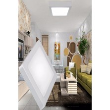 PremiumPort Kare LED Tavan Lambası 18W, Sarı Işık, 220V, Sıva Üstü, Ofis ve Kiler Için