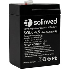 Solinved 6 Volt 4.5 Amper Kuru Tip Akü (2025 Tarihli)