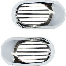 Krom Yan Sinyal Çerçevesi Kafesli Izgaralı Kapak 10X5CM 2 Parça