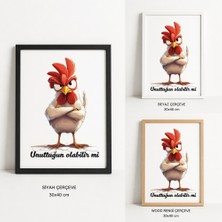 Miyrem-Eğlenceli ,komik Wc Posteri-Horoz Uyarıyor -Ahşap Çerçeveli Tablo