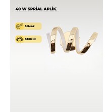 AC Aydınlatma 40W LED Spiral Aplik – 3 Renk Işık (Sarı/beyaz/gün Işığı) Gold Dekoratif Duvar Aydınlatması