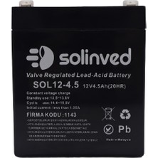 Solinved 12 Volt 4.5 Amper Kuru Tip Akü (2025 Tarihli)