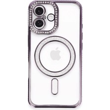 Mixora 16 Plus Kılıf Joke Simli Magneticsafe Kılıf - Derin Mor