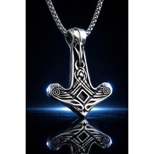 Voyage Accessory Paslanmaz Çelik Odin Sembol Viking Kuzgun Kolye
