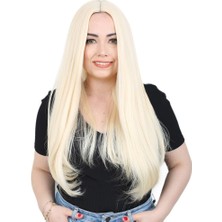 Mixora Fiber Sen Uzun Düz Peruk / Platin