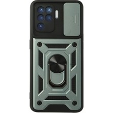 Mixora Reno 5 Lite Kılıf Pars Lens Yüzüklü - Yeşil