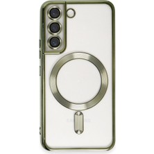 Mixora Galaxy S22 Kılıf Kross Magneticsafe Kapak - Koyu Yeşil