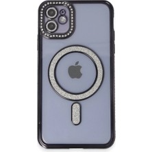 Mixora 11 Kılıf Joke Simli Magneticsafe Kılıf - Siyah
