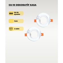 AC Aydınlatma GU10 Dekoratif Cam Spot Kasa (2 Adet) – Gömme Tavan Uyumlu, Şık Tasarım