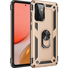 Mixora Galaxy A72 Kılıf Sofya Yüzüklü Kapak - Gold