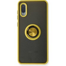 Mixora Galaxy A02 Kılıf Montreal Yüzüklü Kapak - Sarı