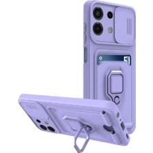 Mixora Note 13 4g Kılıf Zuma Kartvizitli Yüzüklü - Lila