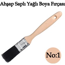 Badem10 Ahşap Saplı Yağlı Boya Fırçası No 1 Profesyonel Boya Fırçası Hassas Uygulama Dekoratif Boya Fırçası