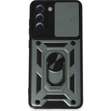 Mixora Galaxy S21 Fe Kılıf Pars Lens Yüzüklü - Yeşil