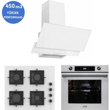 Afm Tech ve Ferre Markalı Vpool Turbolu Dijital Beyaz Ankastre Set (SC206-FA Döküm + FM7701+FM3301)