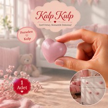 Badem10 Kalpli Pembe Renk Porselen Düğme Kulp (1 Adet) Mobilya Çoçuk Odası Çekmece Dolap Kulpu Kulbu Kulplar