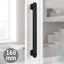 Badem10 Özen Mat Siyah Çekmece Kulp 160 mm Modern Dolap Kapak Kulbu Dayanıklı Metal Şık Dekoratif Tasarım