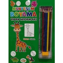 Akay Avm Muhteşem Boyama - Yaban Hayvanları + 6lı Boya Kalemi
