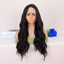 Alvera Koyu Kahverengi Su Daalı Yoğun Tül Peruk