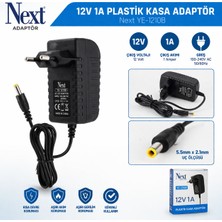 Next Nextstar Next YE-1210B 12V 1A Adaptör Plastik Kasa |dc Uçlu Güç Adaptörü Kamera Modem Router Uyumlu