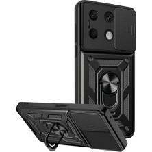 Mixora Note 13 4g Kılıf Pars Lens Yüzüklü - Siyah