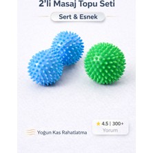 PremiumPort Iki Adet Masaj Topu Seti, Esnek ve Sert Dikenli Kas Gevşetici, 7,5 cm