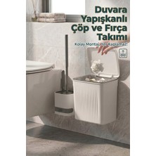 Effe Home Banyo Çöp Kovası ve Klozet Fırçası Duvara Yapıştırmalı