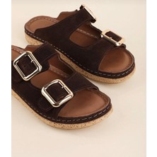 Tarçın Ayakkabı Hakiki Deri Kadın Deri Terlik TRC185-0200